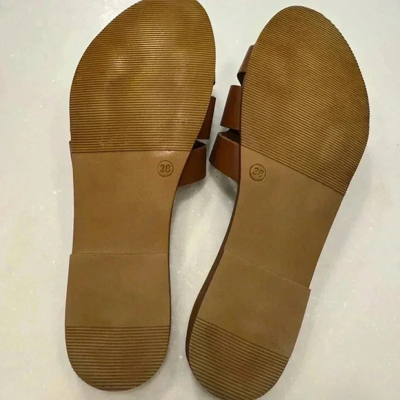 Luna brown leather slip on sandals size EU 38 US 7.5 NEW - Picture 7 of 7